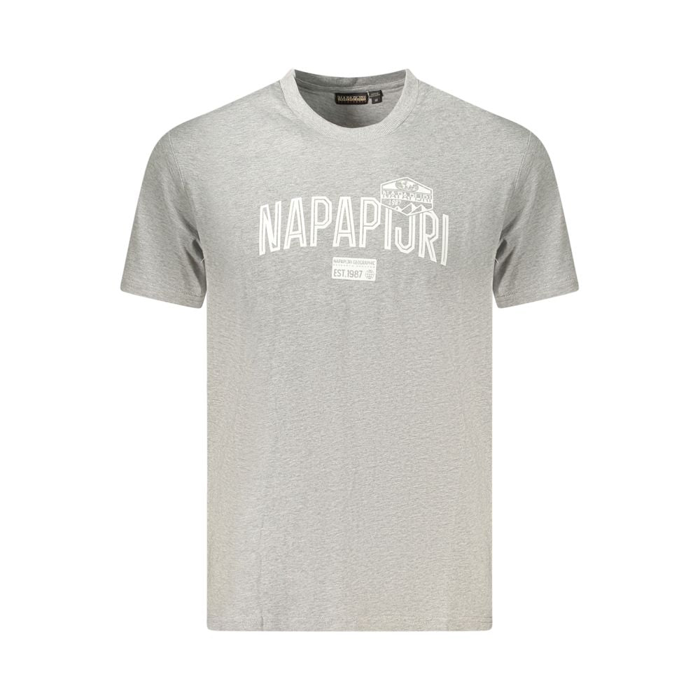 T-shirt da uomo in cotone grigio Napapijri