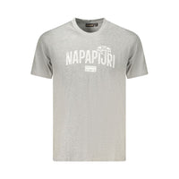 T-shirt da uomo in cotone grigio Napapijri