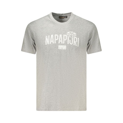T-shirt da uomo in cotone grigio Napapijri