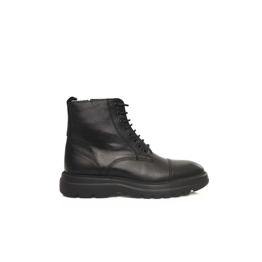 Botte en cuir de vachette noir Cerruti 1881