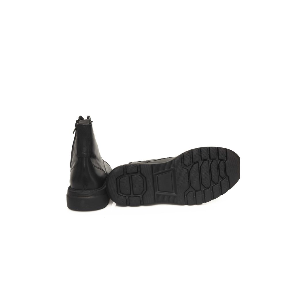 Botte en cuir de vachette noir Cerruti 1881