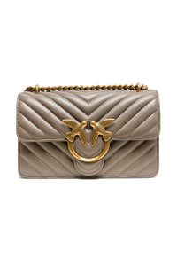 Sac bandoulière mini PINKO Love One en cuir gris