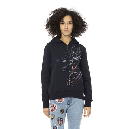 Felpa da donna in cotone blu Mr&Mrs Italy