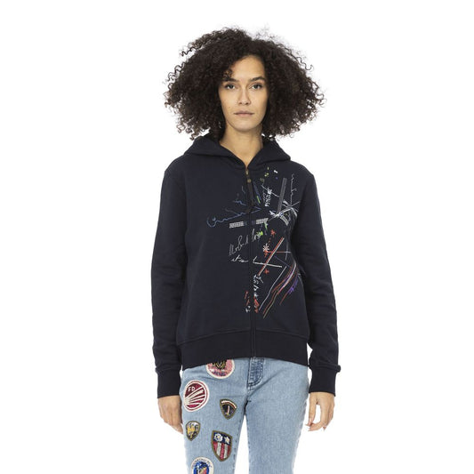 Felpa da donna in cotone blu Mr&Mrs Italy