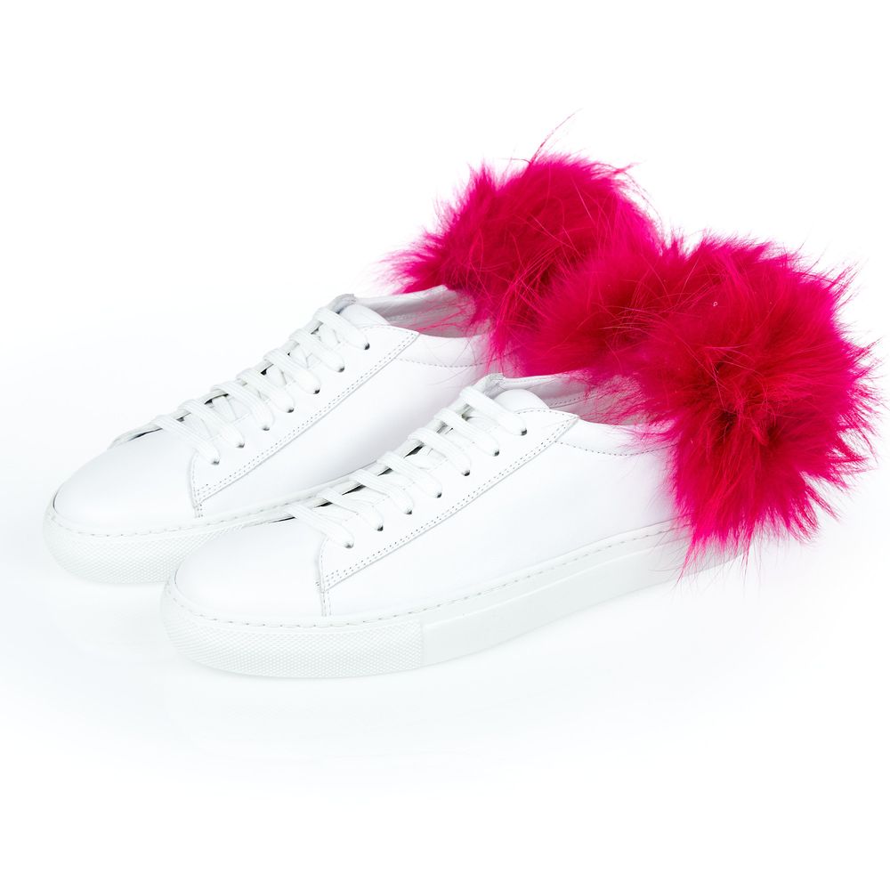 Baskets Femme en Cuir d'Agneau Blanc Mr&Mrs Italy