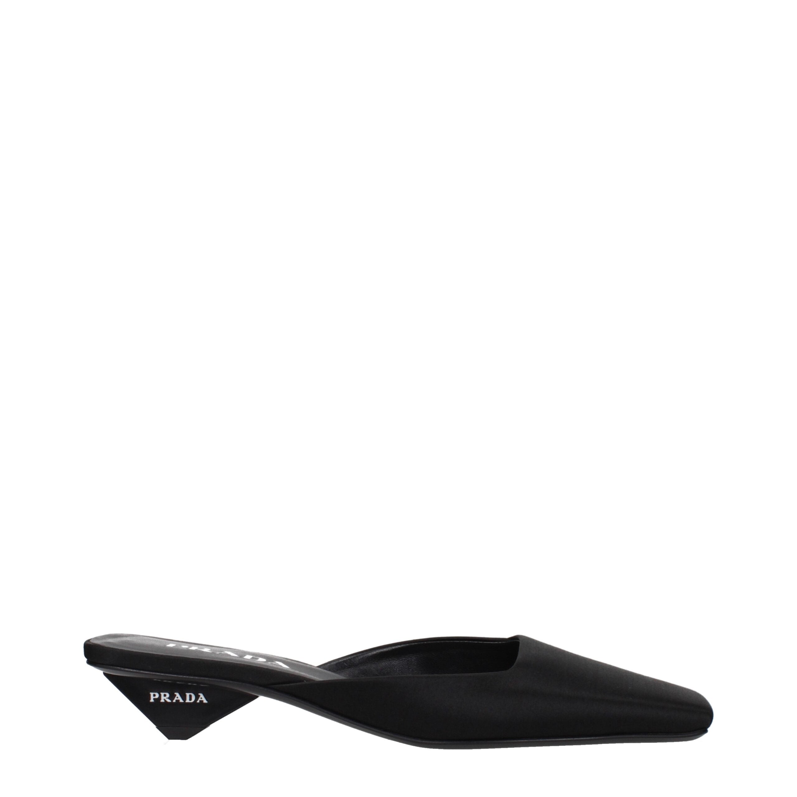 Prada Black Satin Sandals