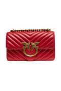 Bolso de hombro mini PINKO Love One de cuero rojo