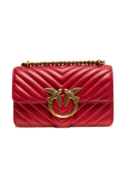 Borsa a tracolla mini Love One in pelle rossa PINKO