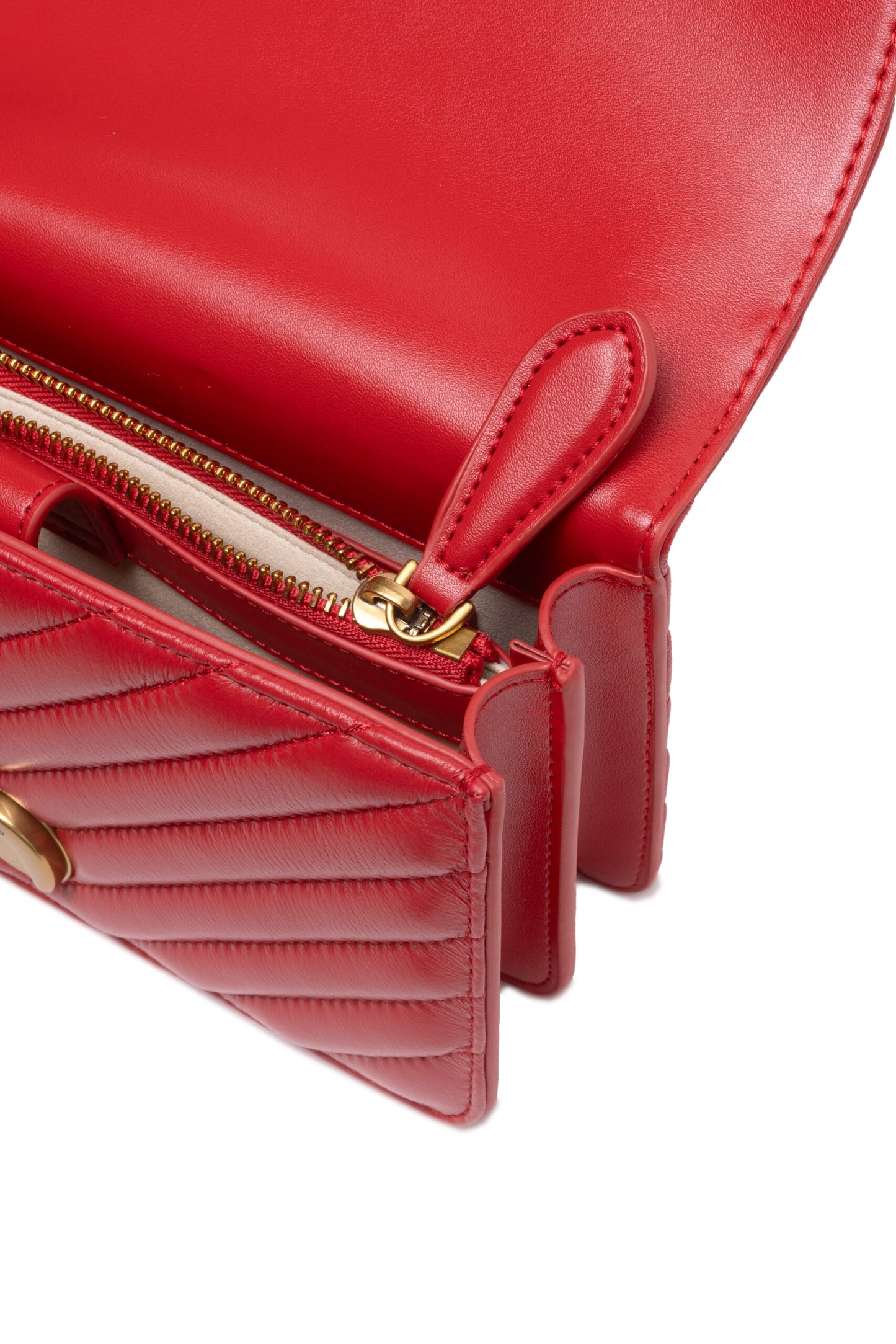 Borsa a tracolla mini Love One in pelle rossa PINKO