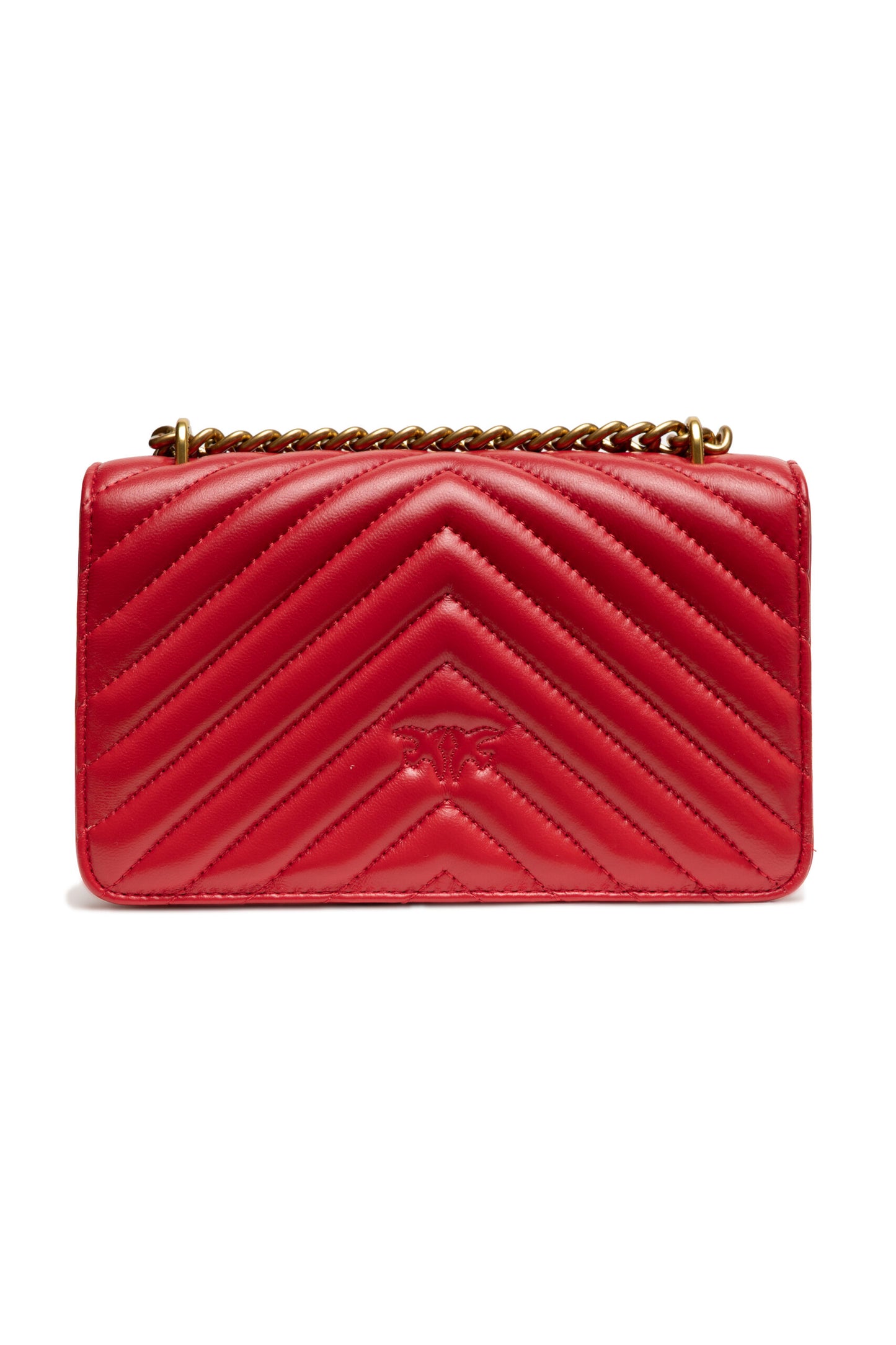 Borsa a tracolla mini Love One in pelle rossa PINKO