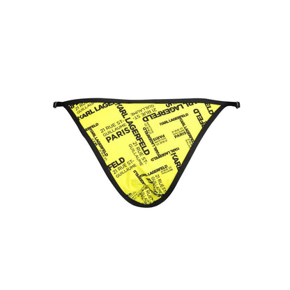 Slip da bagno da donna in poliammide giallo Karl Lagerfeld