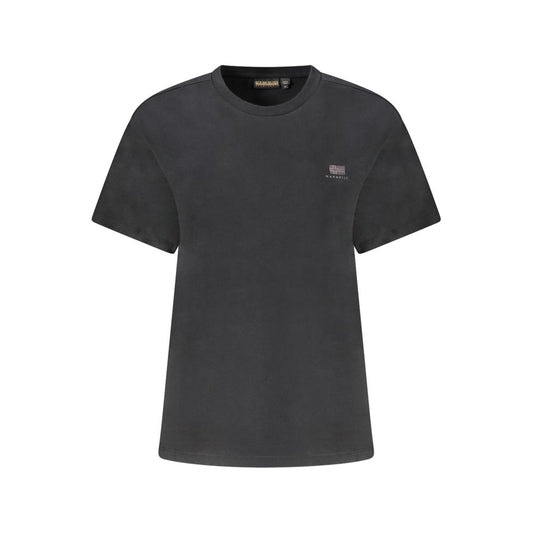 T-shirt da donna in cotone nero Napapijri