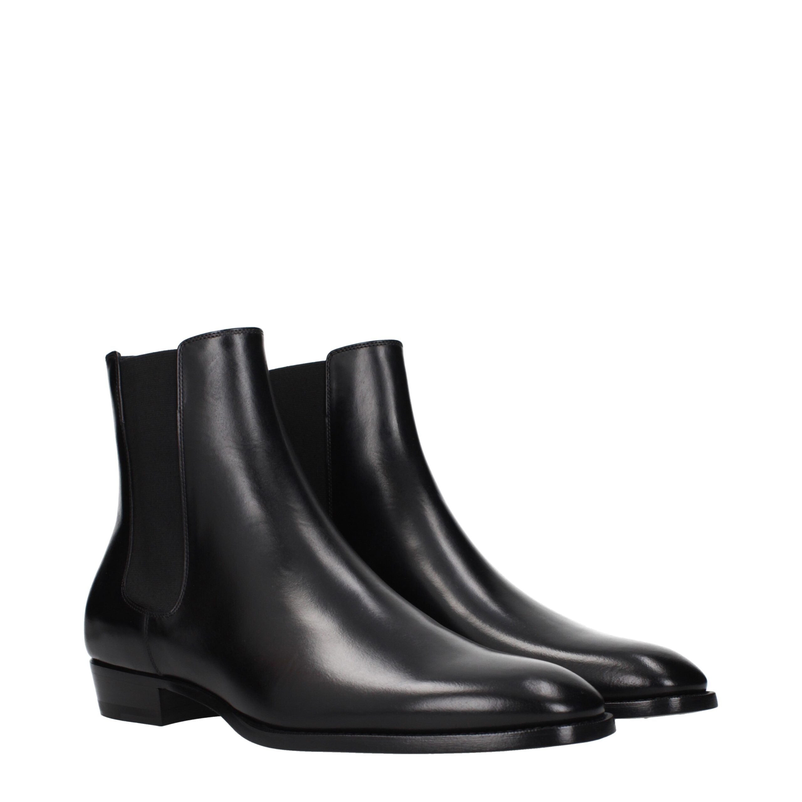 Bottines Celine en cuir noir