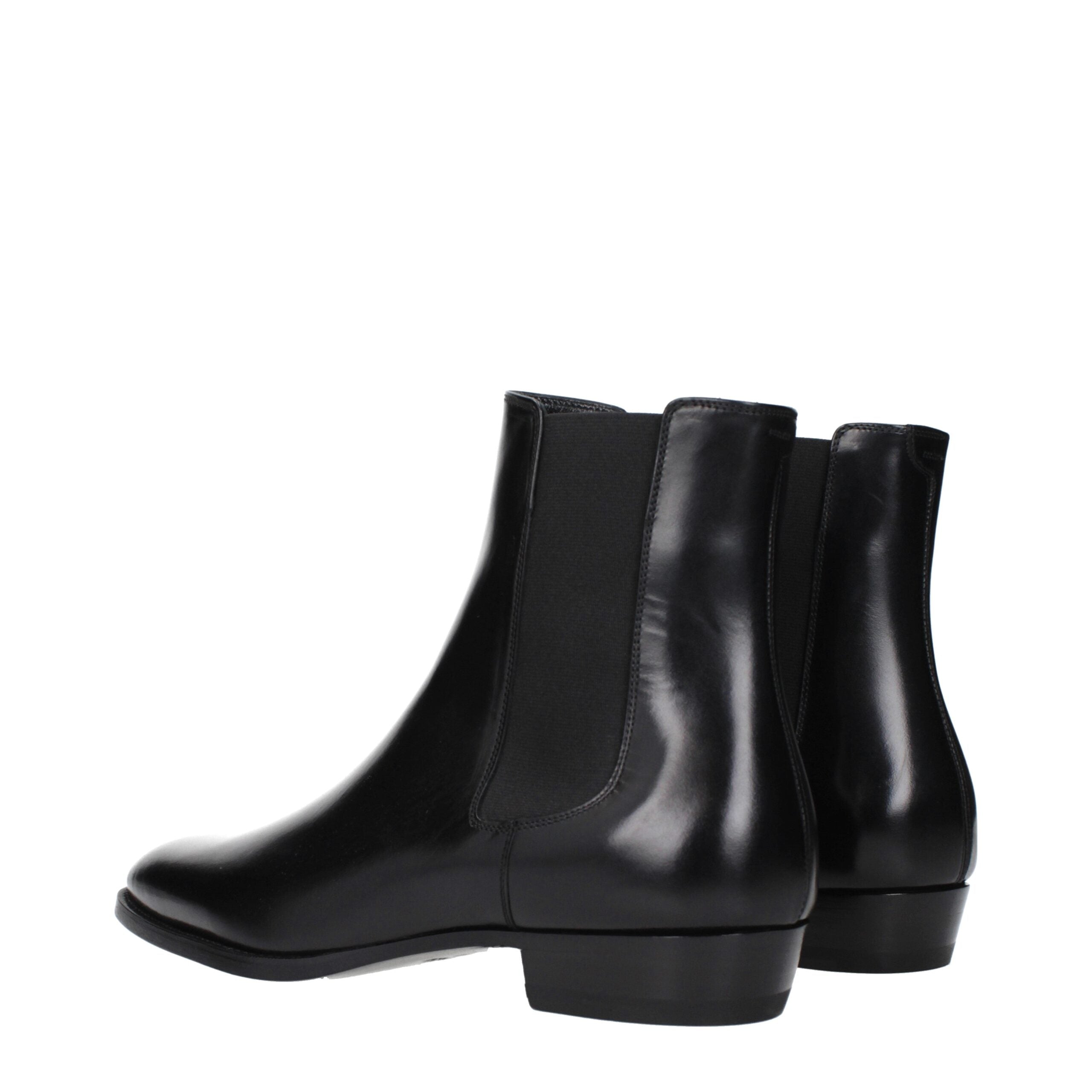 Bottines Celine en cuir noir