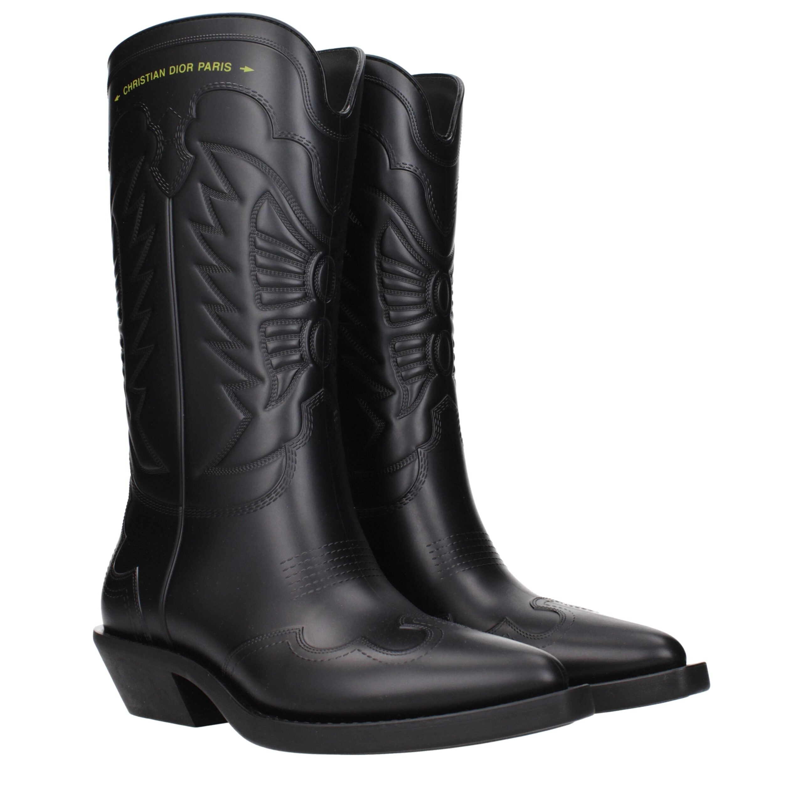 Bottes en coton noir Christian Dior