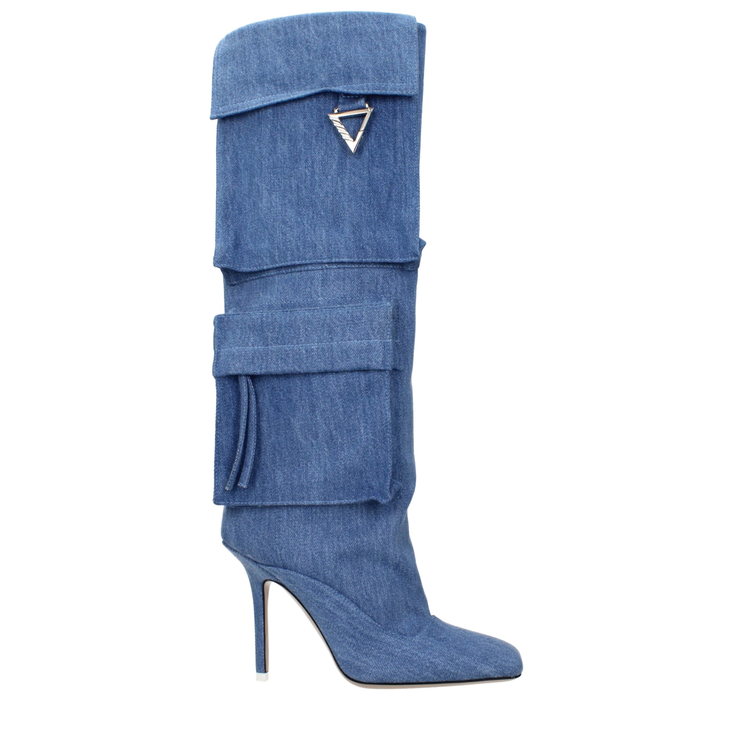 Bottes en tissu bleu clair Attico