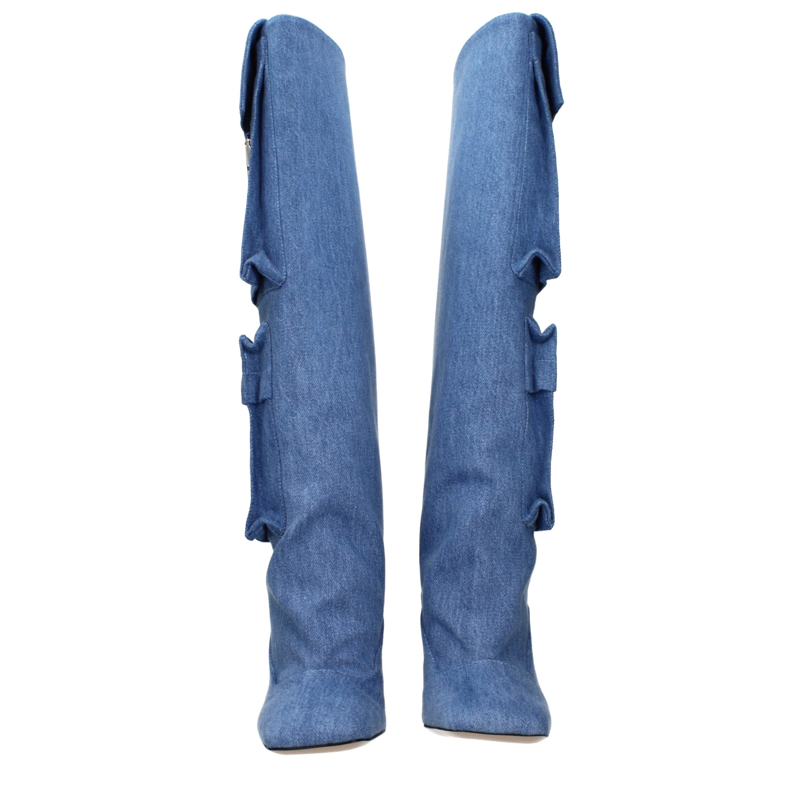 Bottes en tissu bleu clair Attico
