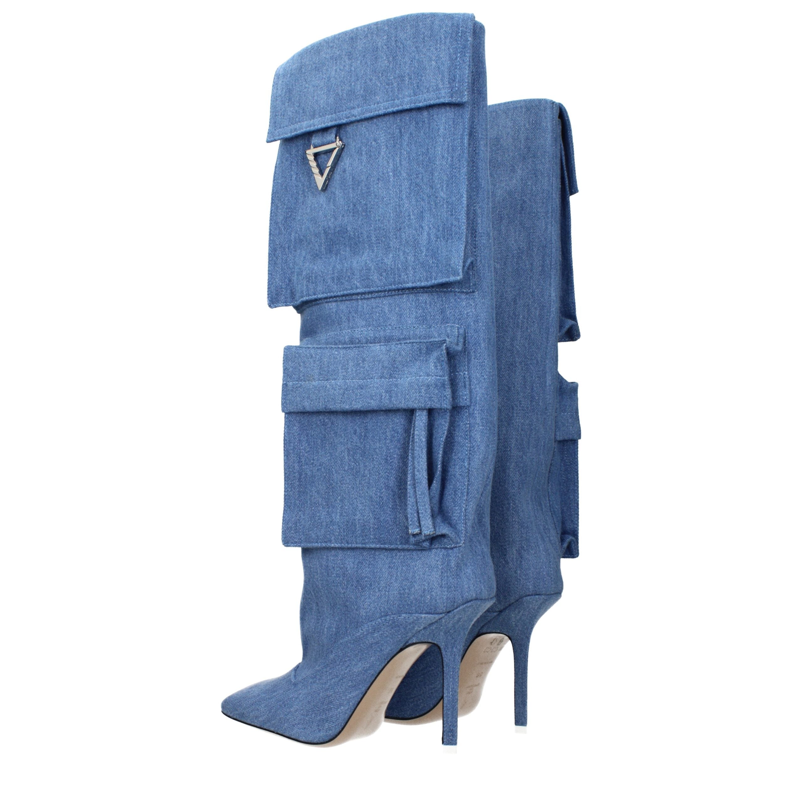 Bottes en tissu bleu clair Attico