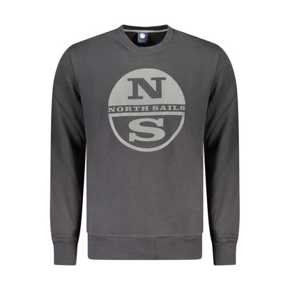 Felpa da uomo in cotone nero North Sails