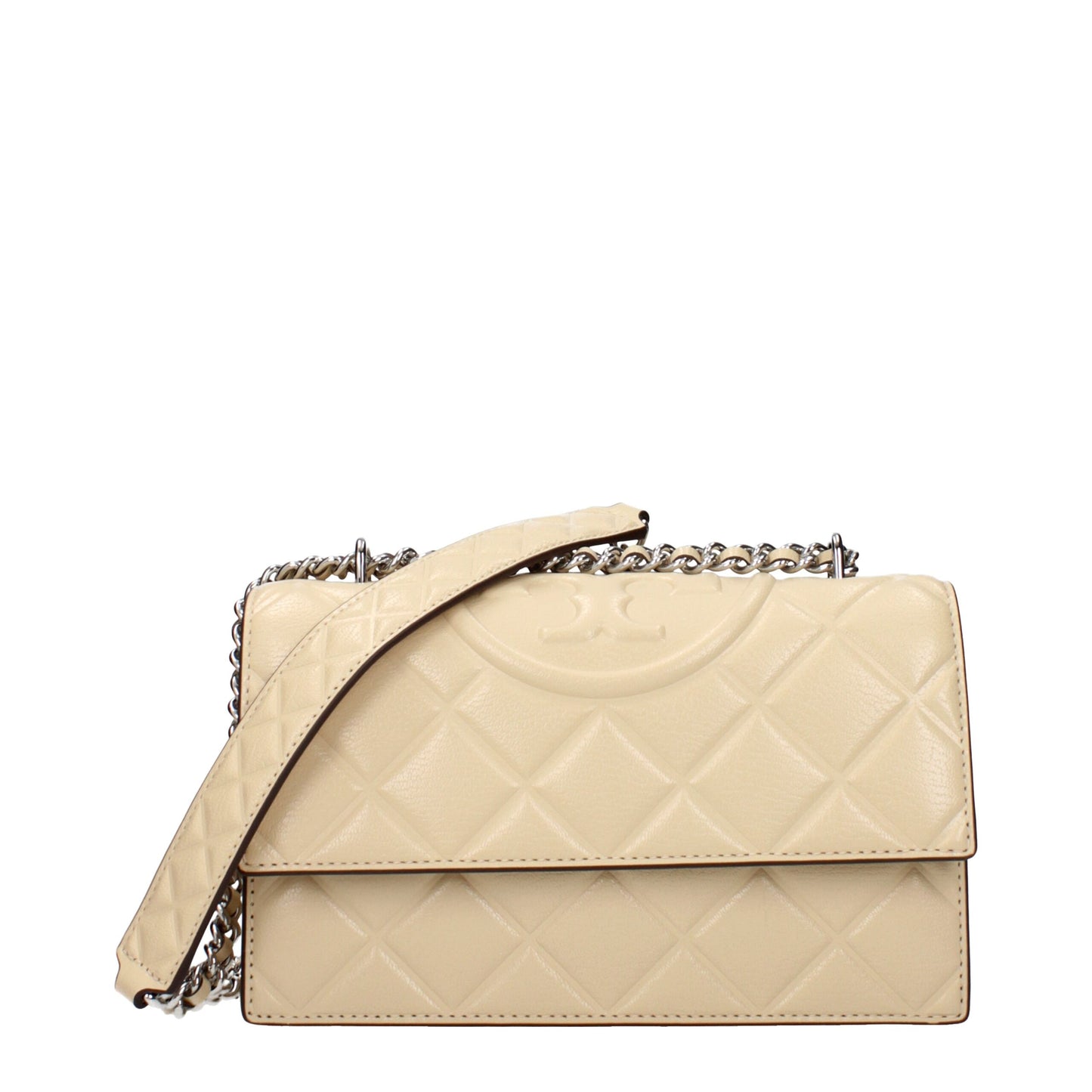 Borsa a tracolla in pelle beige Tory Burch