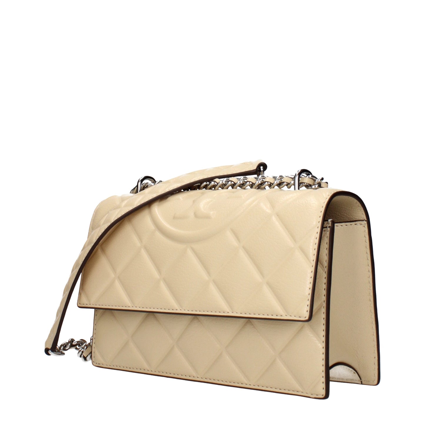 Borsa a tracolla in pelle beige Tory Burch