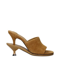 Sandali con tacco a spillo in pelle marrone Jacquemus