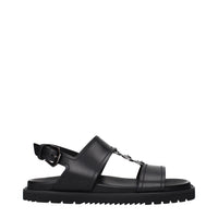 Sandali in pelle nera Versace