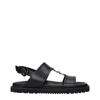 Sandali in pelle nera Versace