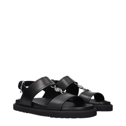 Sandali in pelle nera Versace