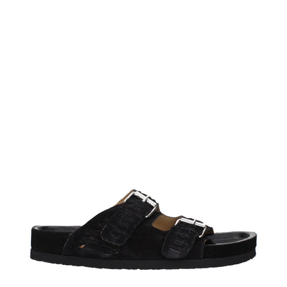 Ciabatte in pelle nera Isabel Marant