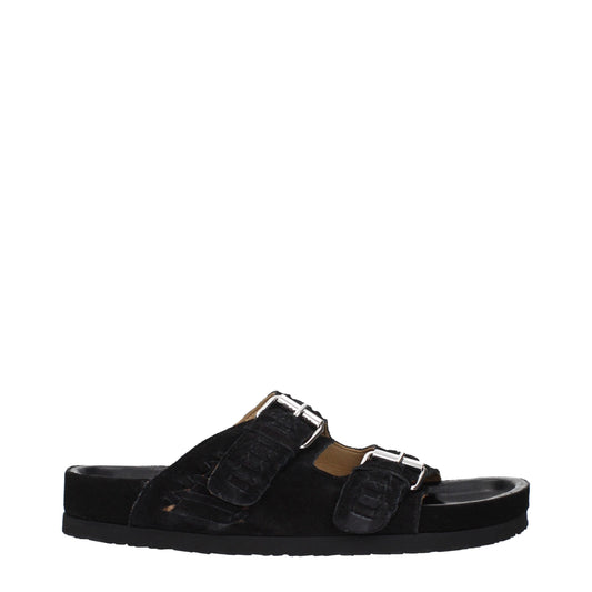 Ciabatte in pelle nera Isabel Marant