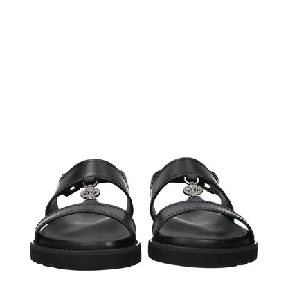 Sandali in pelle nera Versace