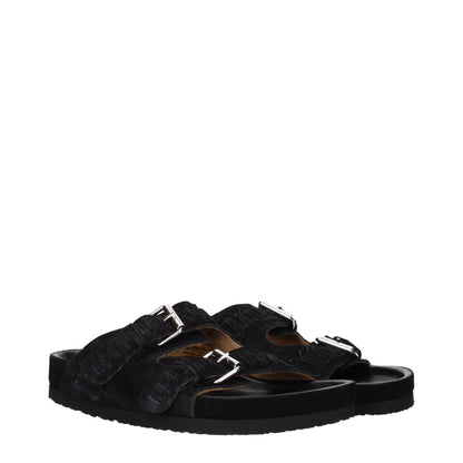 Ciabatte in pelle nera Isabel Marant