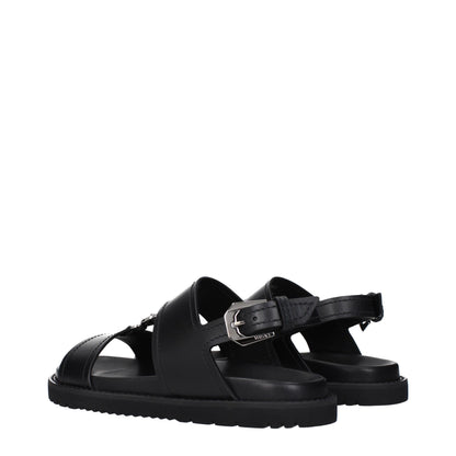 Sandali in pelle nera Versace