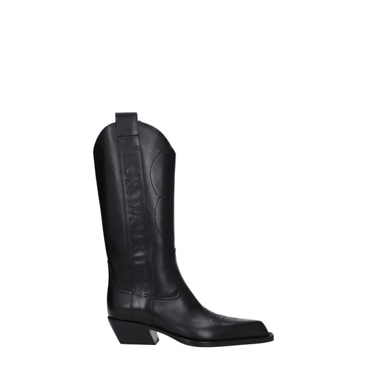 Stivali in pelle neri Off-White