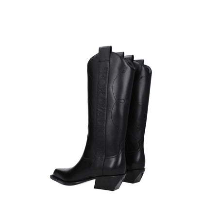 Stivali in pelle neri Off-White