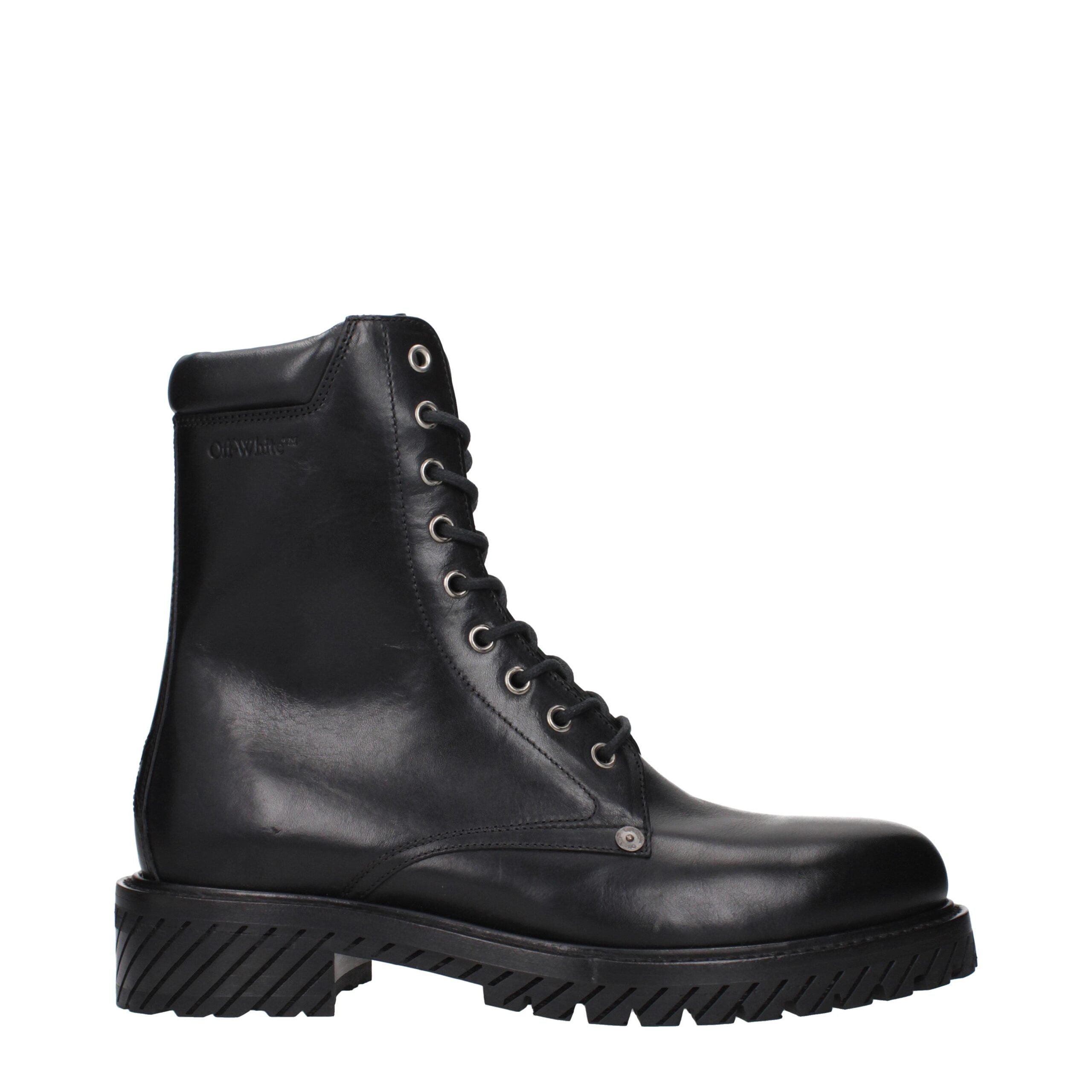 Bottines Off-White en cuir noir