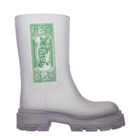 Stivaletti in PVC trasparente bianco sporco