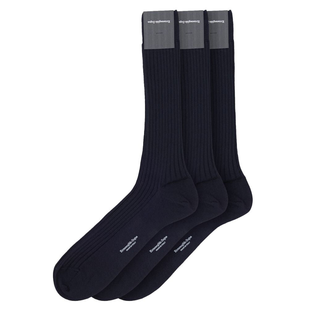 Chaussettes en laine bleu marine ZEGNA
