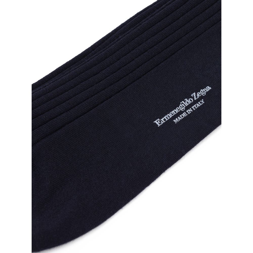 Chaussettes en laine bleu marine ZEGNA