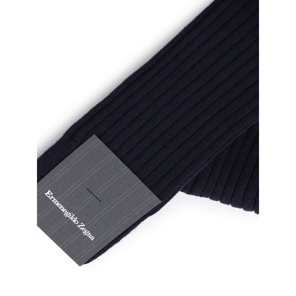 Chaussettes en laine bleu marine ZEGNA
