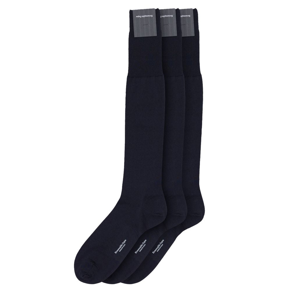 Chaussettes en laine bleu marine ZEGNA