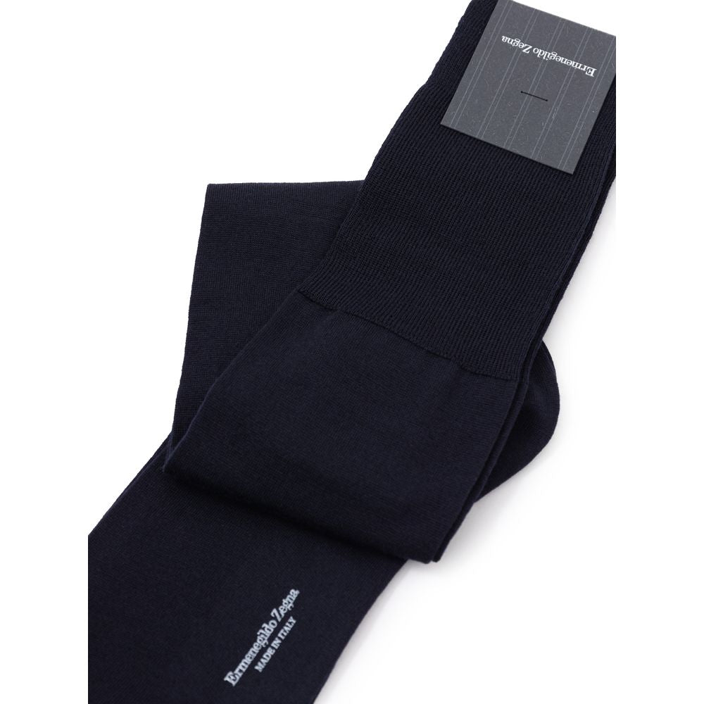 Chaussettes en laine bleu marine ZEGNA