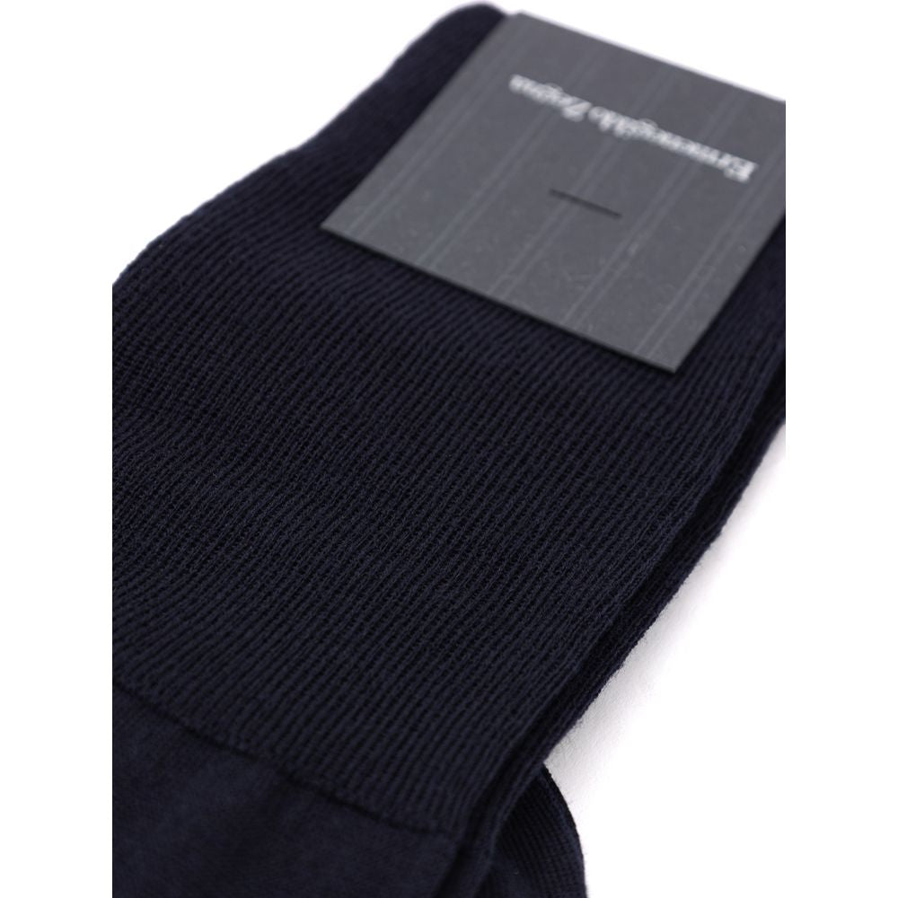 Chaussettes en laine bleu marine ZEGNA
