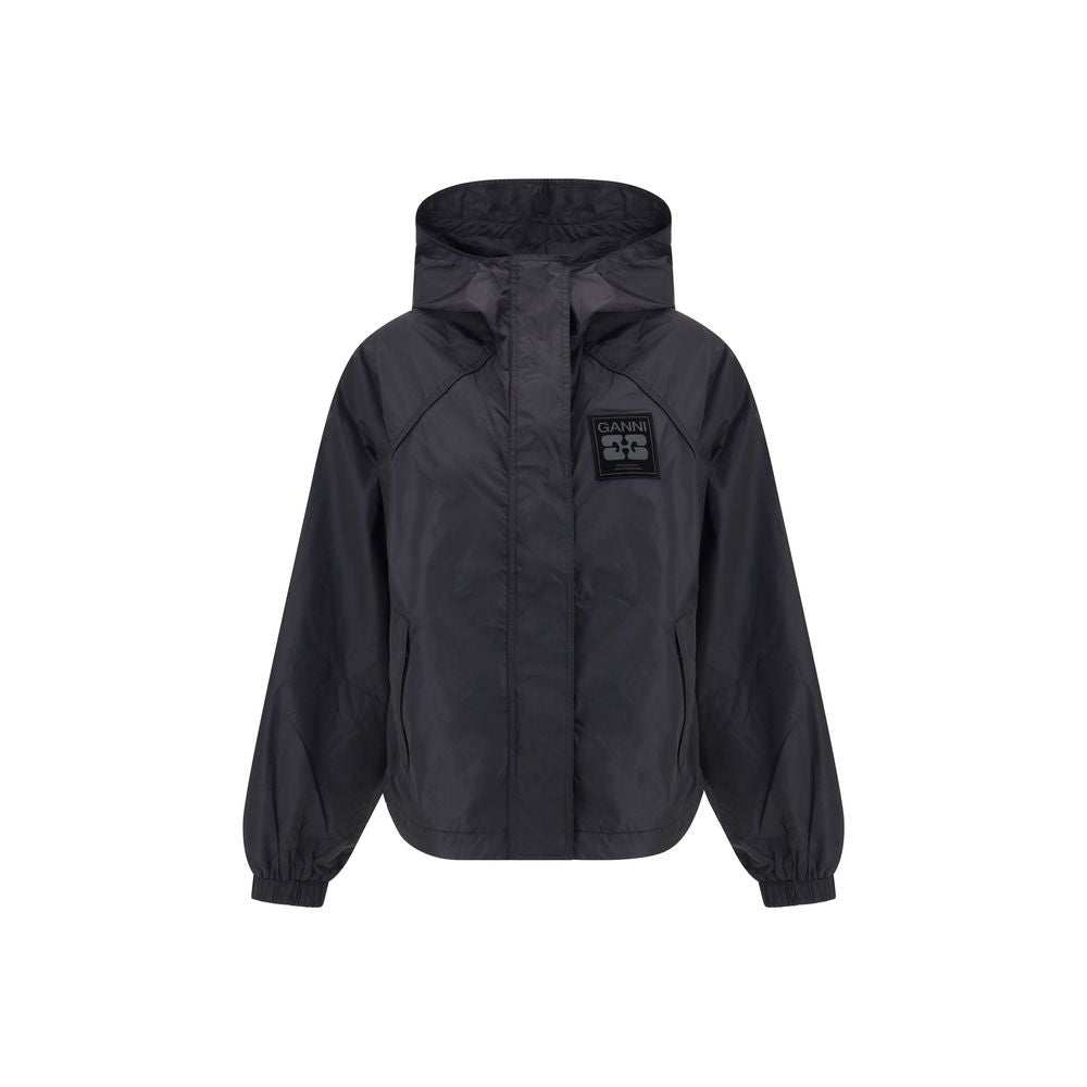 Giacca in nylon nero Ganni