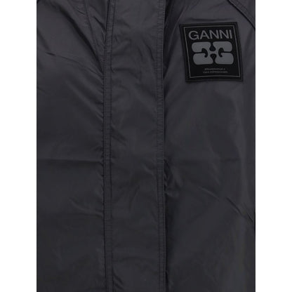 Giacca in nylon nero Ganni