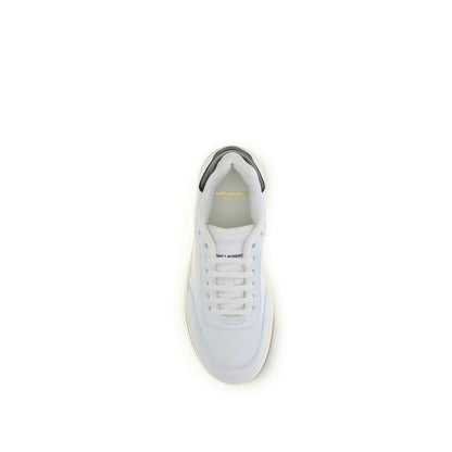 Baskets basses Saint Laurent Bos Taurus en cuir de veau blanc