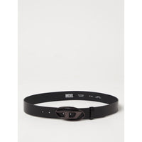 Cintura regolare in pelle nera Diesel