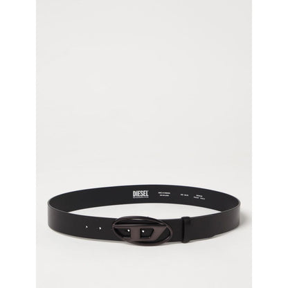 Cintura regolare in pelle nera Diesel