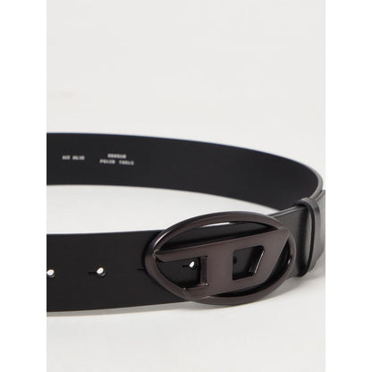 Cintura regolare in pelle nera Diesel